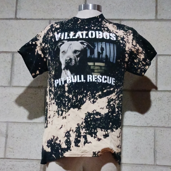 Villabos Pit Bull Rescue Black and Tan T-Shirt Size Medium - Picture 1 of 3